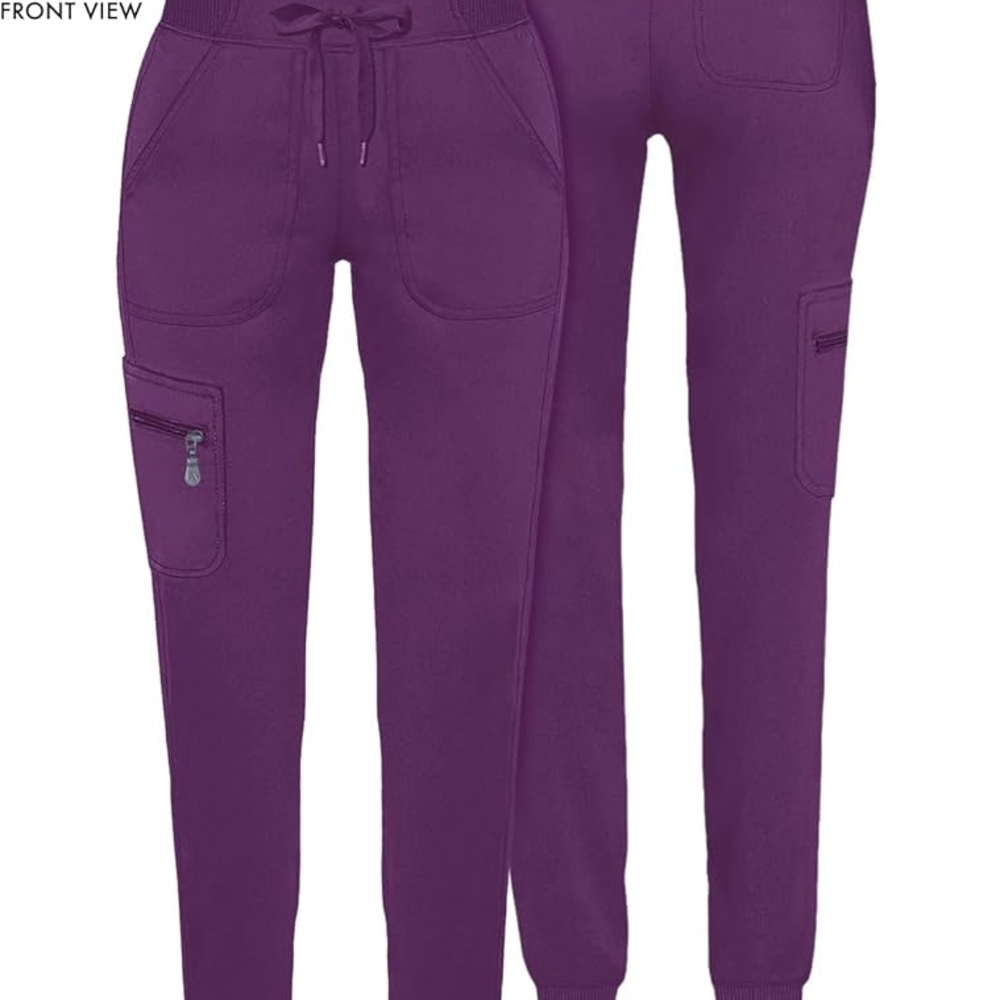 ADAR Women's Bold Purple Eggplant Scrub Pants Size Large - Picture 5 of 10